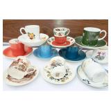 Lot of assorted colorful espresso cups. Paragon,