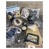 Box of hot plates, metal bowls and measuring