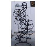 Solid Welded Wrought Iron Wine Bottle Rack 41"