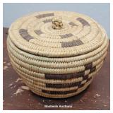 Native American lidded basket - heavy