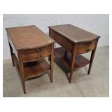 2 leather top 1 drawer end stands 26"16"24"