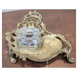 Brass inkwell