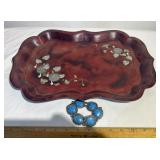 Vintage Marino Lackerware tray & Japan Turquoise