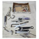Drill bits, wrenches, putty knives