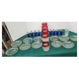 Lot of pretty glass - kings crown blue salt and