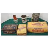 Box lot of kitchen and advertising boxes