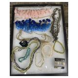 Box lot of vintage necklaces and earrings
