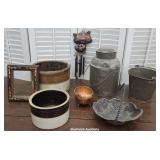 Box Little Primitives - Cream Can, Frame, Crocks,
