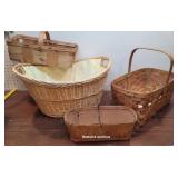 3 Vintage Market Baskets In Laundry Basket