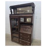 Oak side by side w/full carved Lions 44"16"69"