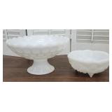 2pcs milk glass - bowls