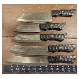 Set 5 Damascus chef/kitchen knives