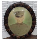 Wwi Soldier Photo In Beautiful Frame With Bowed