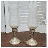 Pr sterling silver Towle hurricane candle lights