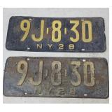 Pair ny license plates