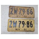 Pair ny license plates