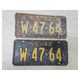 Pair ny license plates