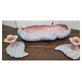 3pc Royal Haeger Pottery Console Set