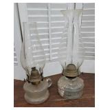 2 oil lamps - found in old farmhouse attic and