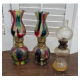 3 mini oil lamps