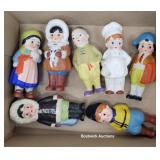 Set 7 chalkware Japan figures very nice - large