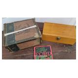 2 Wooden Advertising Boxes & Funny Story Ford