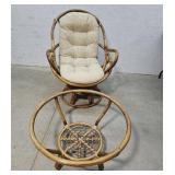 Bamboo chair and end table no top