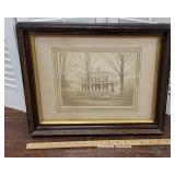 Vintage framed photo of a house - found in