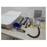 Garden tools, live trap, etc