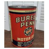 Bureau - Penn Unico motor oil can - round