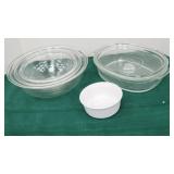 Lot of pyrex and corning ware stacking bowls,