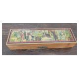 Wooden Victorian pencil box