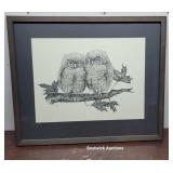 Beautiful Owl Print - Pencil Signed In Numbered