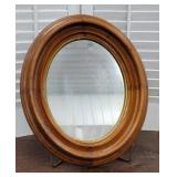 oval pine farmhouse mirror
