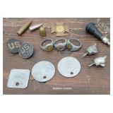 Interesting Military Lot - Wwi Rings, Dog Tags,
