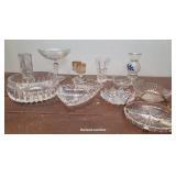 Box Pretty Glassware - Gold Trim, Compote, Vases,