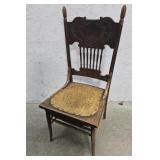 Press back oak chair