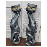 Pr MCM wall hanging cats - very heavy plaster -