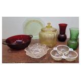 Box Colorful Glassware -incl Biscuit Jar (couple