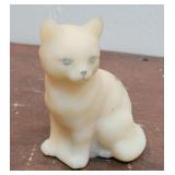 Fenton Glass Artist Signed Cat Paperweight /