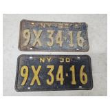 Pair ny license plates