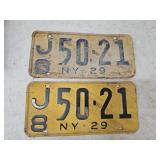 Pair ny license plates