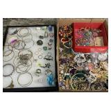 Box lot of costume brackets, necklaces, and
