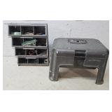 Rubbermaid Step Stool, Parts Cabinet