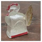 Vintage glass turkey candy container with