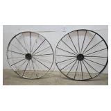 2 iron wheels 50"