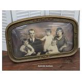 Bowed glass family portrait in great art Deco