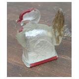 Vintage glass turkey candy container with