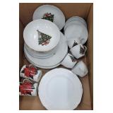 Box - Christmas China and milk glass plates