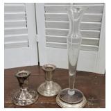 Pr Duchin Sterling candlesticks and Wallace